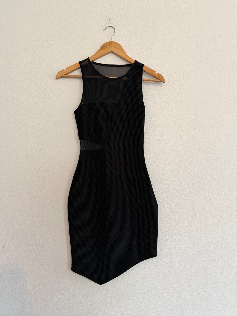 Asymmetric Mesh Bodycon Dress